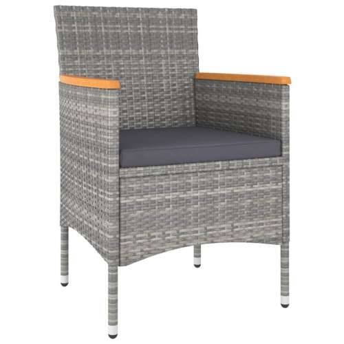 Vrtna garnitura - 5-dijelni vrtni blagovaonski set poliratan i drvo bagrema sivi - Smeđa i siva 80 x 80 x 75 cm 5 Cijena