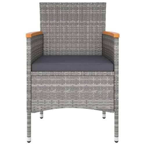 Vrtna garnitura - 5-dijelni vrtni blagovaonski set poliratan i drvo bagrema sivi - Smeđa i siva 80 x 80 x 75 cm 5 Cijena