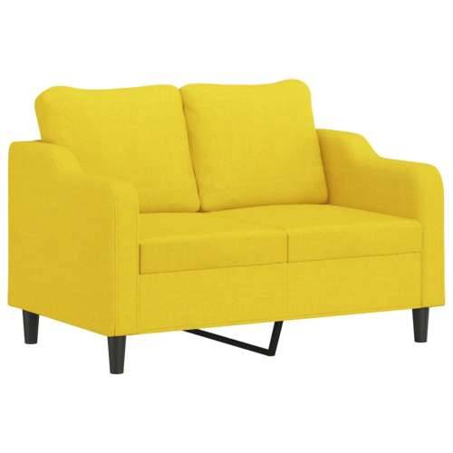 2-dijelni set sofa s jastucima svjetložuti od tkanine - Svjetložuta s jastučićima Cijena