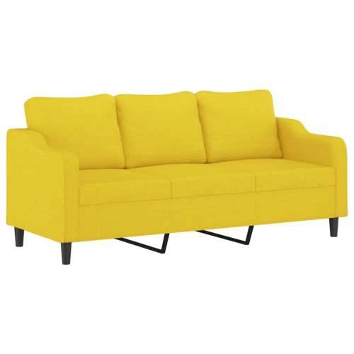2-dijelni set sofa s jastucima svjetložuti od tkanine - Svjetložuta s jastučićima Cijena