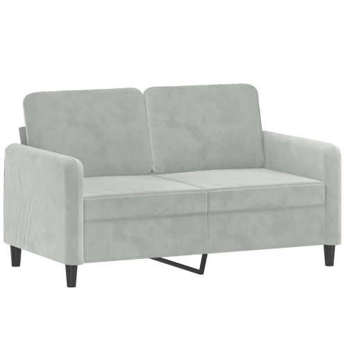 2-dijelni set sofa s jastucima svjetlosivi baršunasti - Svjetlosiva s jastučićima Cijena