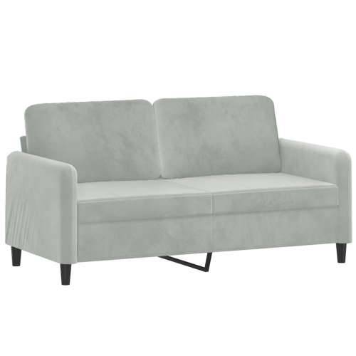 2-dijelni set sofa s jastucima svjetlosivi baršunasti - Svjetlosiva s jastučićima Cijena