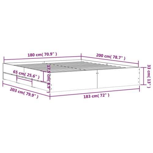 Okvir kreveta s ladicama bez madraca bijeli 180x200 cm - Bijela 180 x 200 cm Cijena