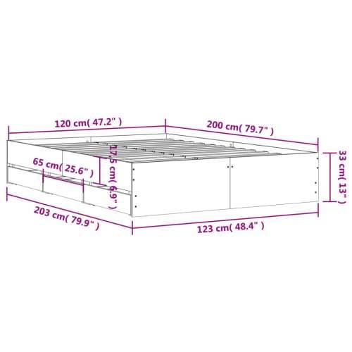 Okvir kreveta s ladicama boja hrasta 120x200 cm - Dimljeni hrast 120 x 200 cm Cijena