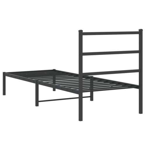 Metalni okvir za krevet s uzglavljem crni 75x190 cm - Crna 75 x 190 cm s uzglavljem Cijena