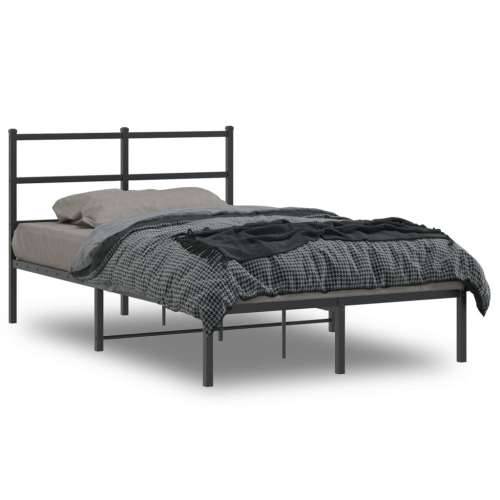 Metalni okvir za krevet s uzglavljem crni 120x190 cm - Crna 120 x 190 cm s uzglavljem Cijena