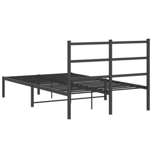 Metalni okvir za krevet s uzglavljem crni 120x190 cm - Crna 120 x 190 cm s uzglavljem Cijena