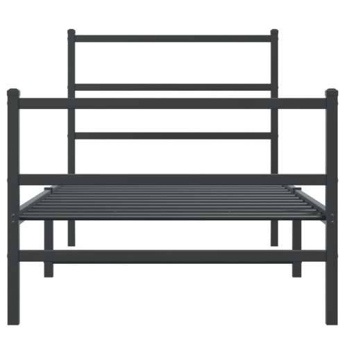 Metalni okvir kreveta s uzglavljem i podnožjem crni 90 x 200 cm - Crna 90 x 200 cm s uzglavljem i podnožjem Cijena
