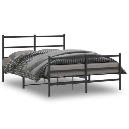 Metalni okvir kreveta s uzglavljem i podnožjem crni 140x190 cm - Crna 140 x 190 cm s uzglavljem i podnožjem Cijena
