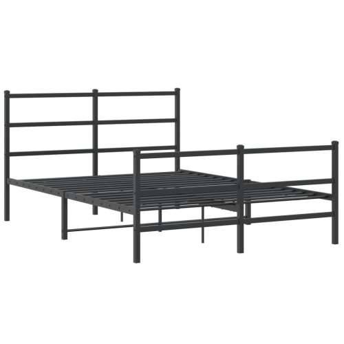 Metalni okvir kreveta s uzglavljem i podnožjem crni 140x190 cm - Crna 140 x 190 cm s uzglavljem i podnožjem Cijena