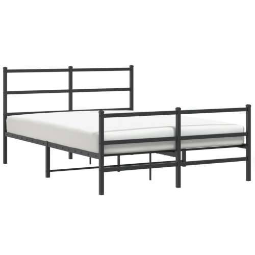 Metalni okvir kreveta s uzglavljem i podnožjem crni 140x190 cm - Crna 140 x 190 cm s uzglavljem i podnožjem Cijena
