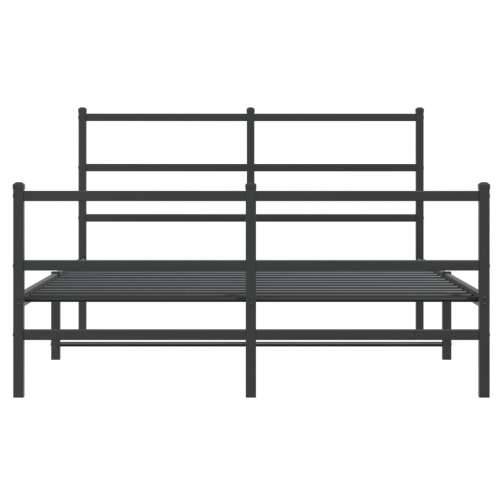 Metalni okvir kreveta s uzglavljem i podnožjem crni 140x190 cm - Crna 140 x 190 cm s uzglavljem i podnožjem Cijena