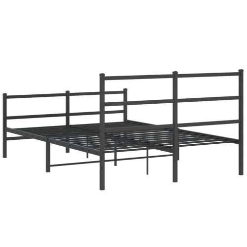 Metalni okvir kreveta s uzglavljem i podnožjem crni 140x190 cm - Crna 140 x 190 cm s uzglavljem i podnožjem Cijena