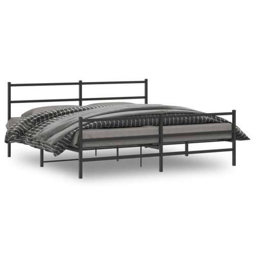 Metalni okvir kreveta s uzglavljem i podnožjem crni 183x213 cm - Crna 183 x 213 cm s uzglavljem i podnožjem Cijena