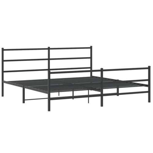 Metalni okvir kreveta s uzglavljem i podnožjem crni 183x213 cm - Crna 183 x 213 cm s uzglavljem i podnožjem Cijena
