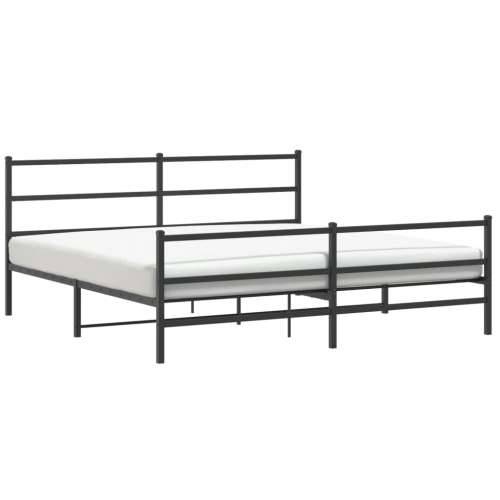 Metalni okvir kreveta s uzglavljem i podnožjem crni 183x213 cm - Crna 183 x 213 cm s uzglavljem i podnožjem Cijena