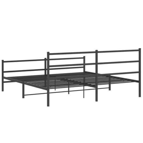 Metalni okvir kreveta s uzglavljem i podnožjem crni 183x213 cm - Crna 183 x 213 cm s uzglavljem i podnožjem Cijena