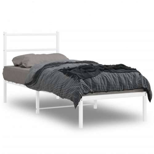 Metalni okvir za krevet s uzglavljem bijeli 80x200 cm - Bijela 80 x 200 cm s uzglavljem Cijena