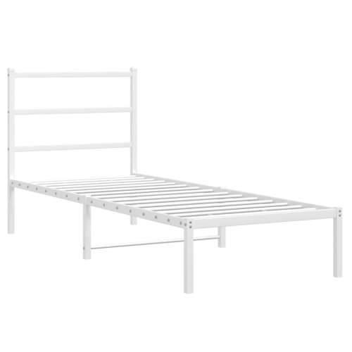 Metalni okvir za krevet s uzglavljem bijeli 80x200 cm - Bijela 80 x 200 cm s uzglavljem Cijena