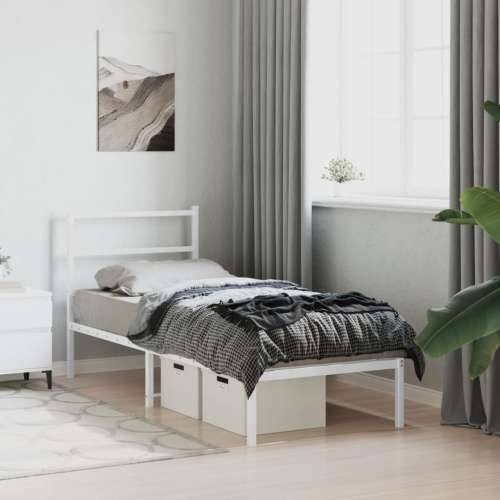 Metalni okvir za krevet s uzglavljem bijeli 80x200 cm - Bijela 80 x 200 cm s uzglavljem Cijena