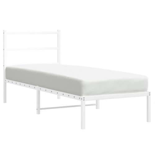 Metalni okvir za krevet s uzglavljem bijeli 80x200 cm - Bijela 80 x 200 cm s uzglavljem Cijena