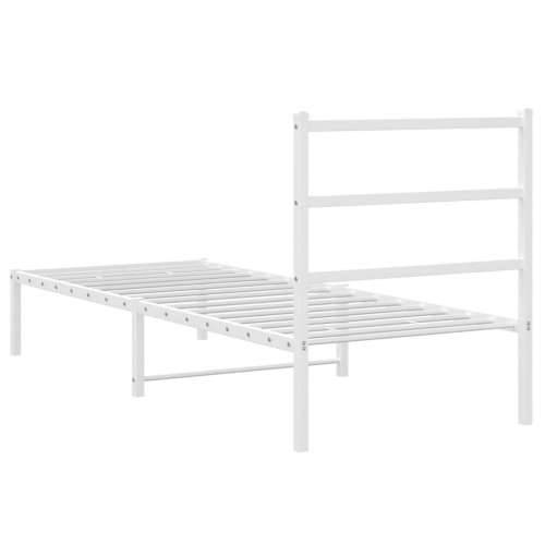 Metalni okvir za krevet s uzglavljem bijeli 80x200 cm - Bijela 80 x 200 cm s uzglavljem Cijena