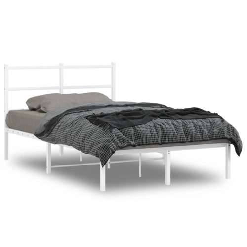 Metalni okvir za krevet s uzglavljem bijeli 120 x 190 cm - Bijela 120 x 190 cm s uzglavljem Cijena