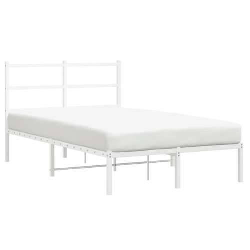 Metalni okvir za krevet s uzglavljem bijeli 120 x 190 cm - Bijela 120 x 190 cm s uzglavljem Cijena