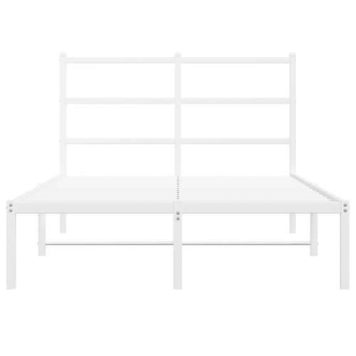 Metalni okvir za krevet s uzglavljem bijeli 120 x 190 cm - Bijela 120 x 190 cm s uzglavljem Cijena