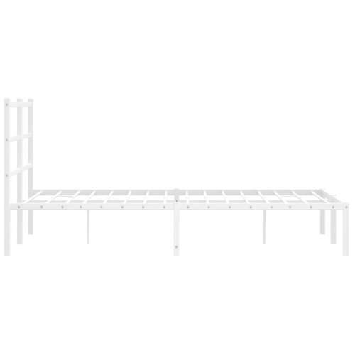Metalni okvir za krevet s uzglavljem bijeli 120 x 190 cm - Bijela 120 x 190 cm s uzglavljem Cijena