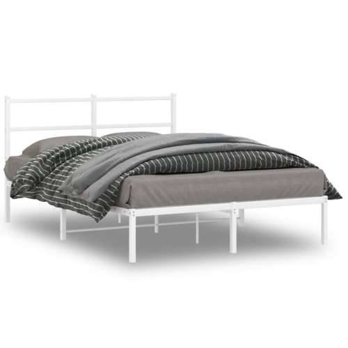 Metalni okvir za krevet s uzglavljem bijeli 135x190 cm - Bijela 135 x 190 cm s uzglavljem Cijena