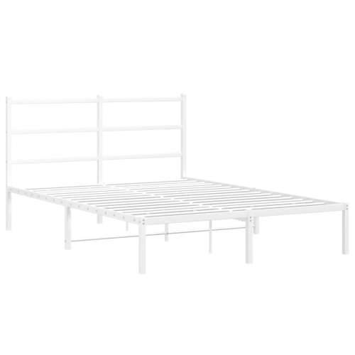Metalni okvir za krevet s uzglavljem bijeli 135x190 cm - Bijela 135 x 190 cm s uzglavljem Cijena