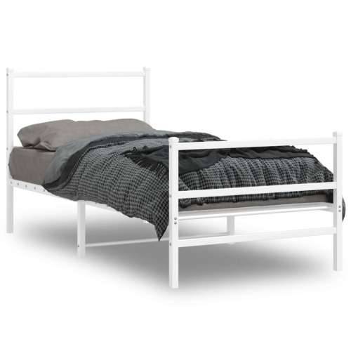 Metalni okvir kreveta s uzglavljem i podnožjem bijeli 90x190 cm - Bijela 90 x 190 cm s uzglavljem i podnožjem Cijena