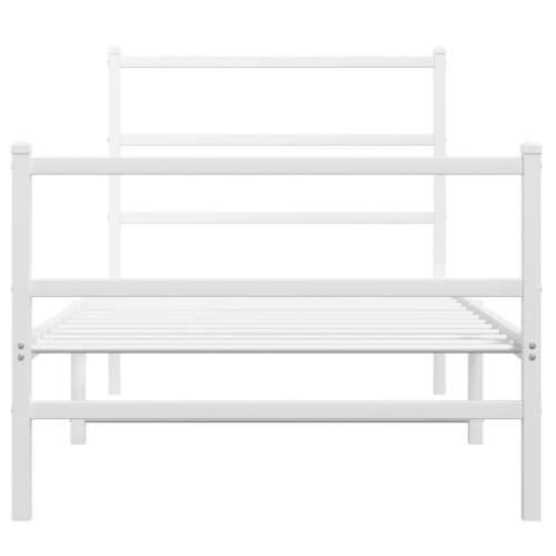Metalni okvir kreveta s uzglavljem i podnožjem bijeli 90x190 cm - Bijela 90 x 190 cm s uzglavljem i podnožjem Cijena