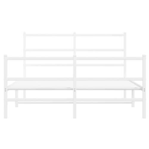Metalni okvir kreveta uzglavlje i podnožje bijeli 140 x 190 cm - Bijela 140 x 190 cm s uzglavljem i podnožjem Cijena