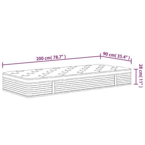 Madrac s džepičastim oprugama srednji 90 x 200 cm - 90 x 200 cm 1 Cijena