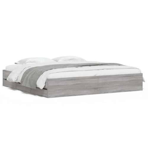 Okvir za krevet s ladicama boja hrasta 200x200 cm drveni - Sivi hrast sonoma 200 x 200 cm Cijena