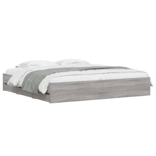 Okvir za krevet s ladicama boja hrasta 200x200 cm drveni - Sivi hrast sonoma 200 x 200 cm Cijena