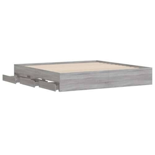 Okvir za krevet s ladicama boja hrasta 200x200 cm drveni - Sivi hrast sonoma 200 x 200 cm Cijena