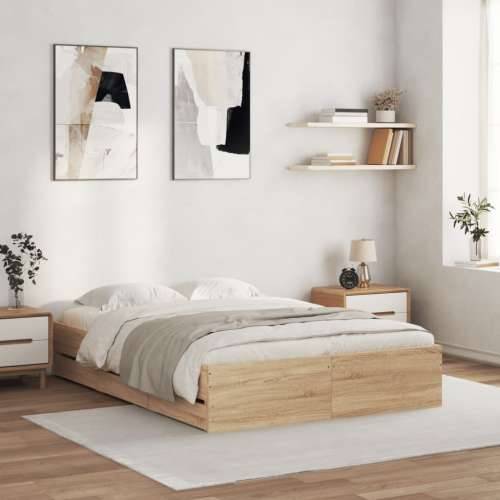 Okvir za krevet s ladicama boja hrasta 120x190 cm drveni - sonoma hrast 120 x 190 cm Cijena