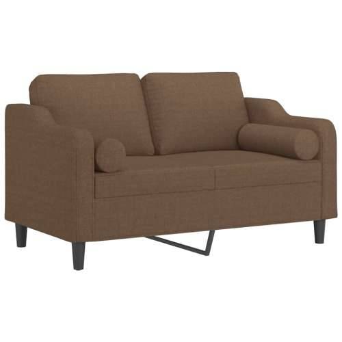Dvosjed s ukrasnim jastucima smeđi 120 cm od tkanine - Smeđa 120 cm Cijena