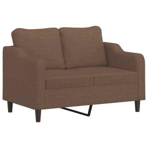 Dvosjed s ukrasnim jastucima smeđi 120 cm od tkanine - Smeđa 120 cm Cijena