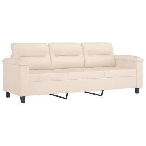 2-dijelni set sofa s jastucima bež od mikrovlakana - Bež s jastučićima Cijena