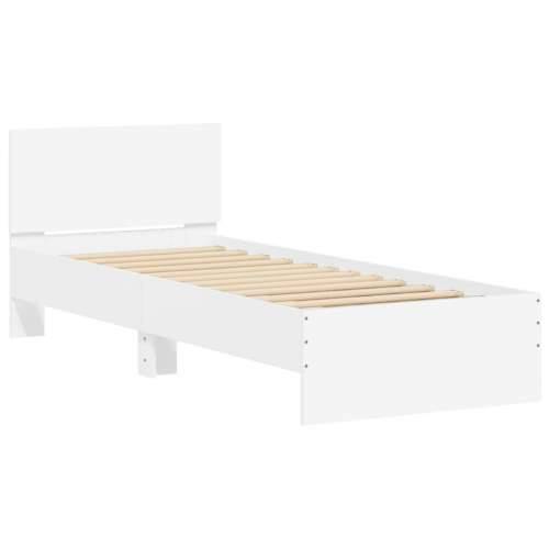 Okvir za krevet s uzglavljem i LED svjetlima bijeli 90x200 cm - Bijela 90 x 200 cm Cijena