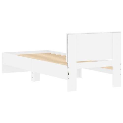 Okvir za krevet s uzglavljem i LED svjetlima bijeli 90x200 cm - Bijela 90 x 200 cm Cijena