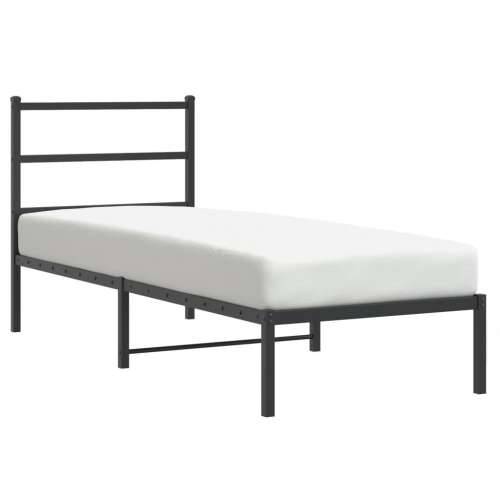 Metalni okvir za krevet s uzglavljem crni 80x200 cm - Crna 80 x 200 cm s uzglavljem Cijena