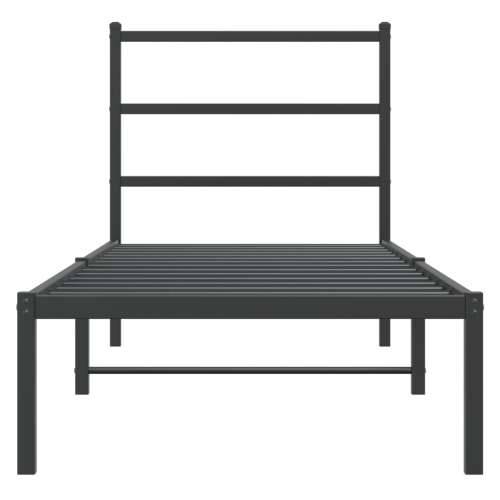 Metalni okvir za krevet s uzglavljem crni 80x200 cm - Crna 80 x 200 cm s uzglavljem Cijena