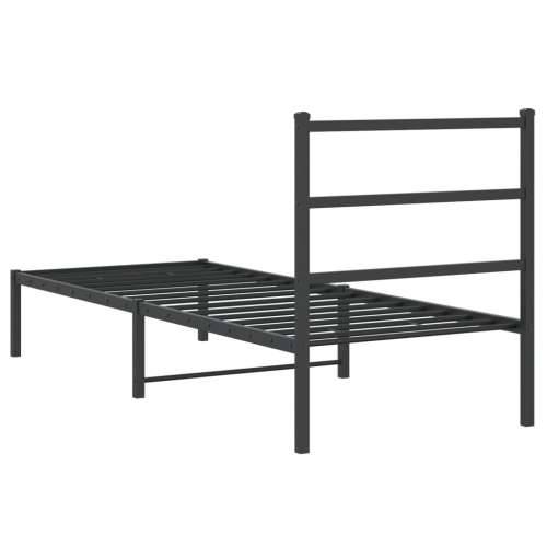 Metalni okvir za krevet s uzglavljem crni 80x200 cm - Crna 80 x 200 cm s uzglavljem Cijena