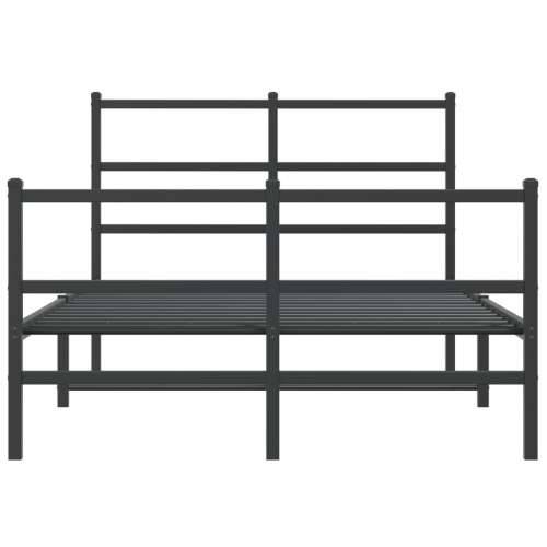 Metalni okvir kreveta s uzglavljem i podnožjem crni 120x190 cm Crna 120 x 190 cm s uzglavljem i podnožjem Cijena