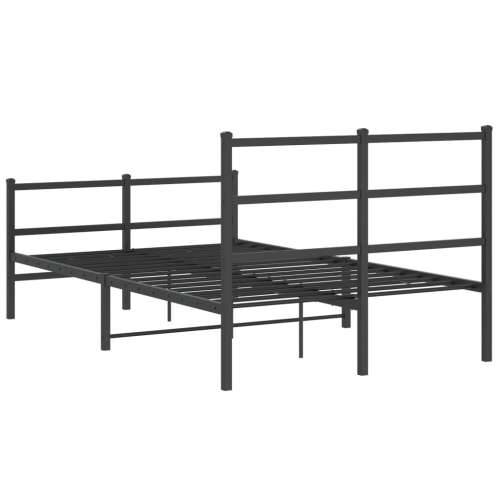 Metalni okvir kreveta s uzglavljem i podnožjem crni 120x190 cm Crna 120 x 190 cm s uzglavljem i podnožjem Cijena